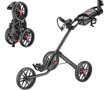 CaddyTek 3 Wheel Golf Push Cart - Deluxe Quad-Fold Compact Push & Pull Folding Caddy Trolley - Caddylite 15.3 V2 