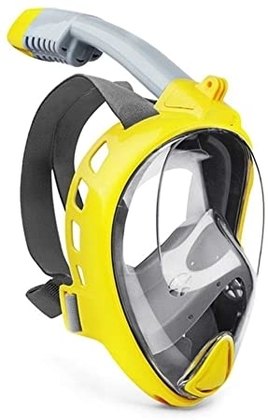 OULATUWB Adult Full Face Snorkeling Mask, 180° Panoramic View Diving Goggles, Anti-Fog, Full Dry Breathing Tube, with Camera Mount