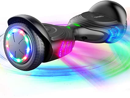 TOMOLOO Music-Rhythmed Hover Board for Kids and Adult Two-Wheel Self-Balancing Scooter K1 Colorful RGB LED Light UL2272 Certificated with Music Speaker 