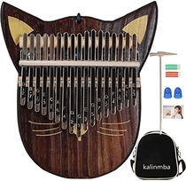 kalimba 17-key thumb piano mdkaba children's musical instrument music toy birthday Christmas giftkitten, Coffee color