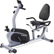 MaxKare Recumbent Exercise Bike Indoor Cycling Stationary Bike with Adjustable Seat and Resistance, Pulse Monitor/Phone Holder (Seat Height Adjustment by Lever)