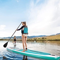 MaxKare SUP Inflatable Stand Up Paddle Board with Bi-Directional Pump (10-15 Minutes Inflat), 10' Long 30'' Wide 6'' Thick, Max Weight Capacity 330 lbs Enough for 1-2 People