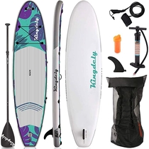 Kingdely Inflatable Stand Up Paddle Board, 10'6 x 6''x 31'', Comes with Durable SUP Accessories & Portable Carry Bag, Non-Slip Deck, Leash, Paddle and Pump, Standing Boat for Youth & Adult (Leaf)