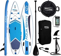 AQUA SPIRIT All Skill Levels Premium Inflatable Stand Up Paddle Board for Adults & Youth | Beginner & Intermediate iSUP Touring & Racing Model | Adjustable Aluminum Paddle Carry Bag SUP Safety Leash 