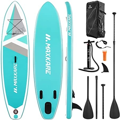 MaxKare SUP Inflatable Stand Up Paddle Board with 10'30''6'' Premium Paddleboard & Bi-Directional Pump & Backpack Portable for Youth Adult Have Fun in River, Oceans and Lakes 